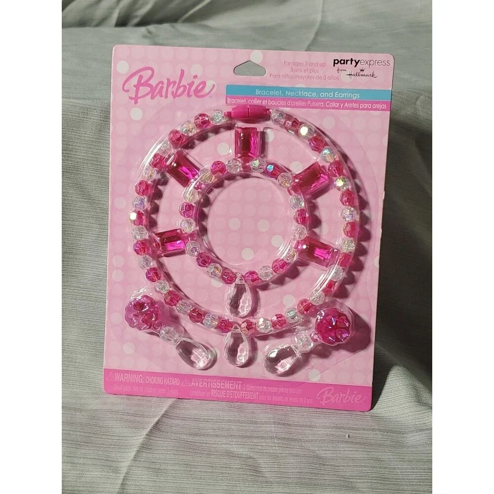 Vntg. 90's/Y2K Barbie Party‎ Favor/Necklace/Bracelet/Ear/NOS/Deadstock/Hallmark